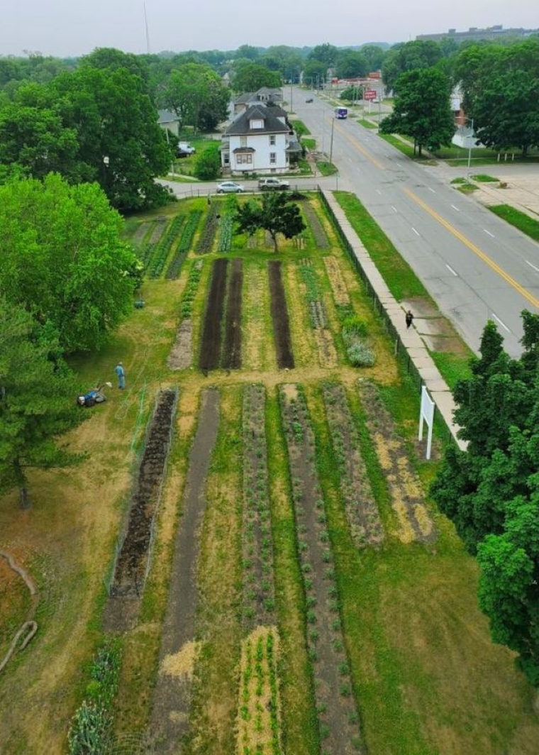Aerial view of Peoples Community Health Clinic Garden