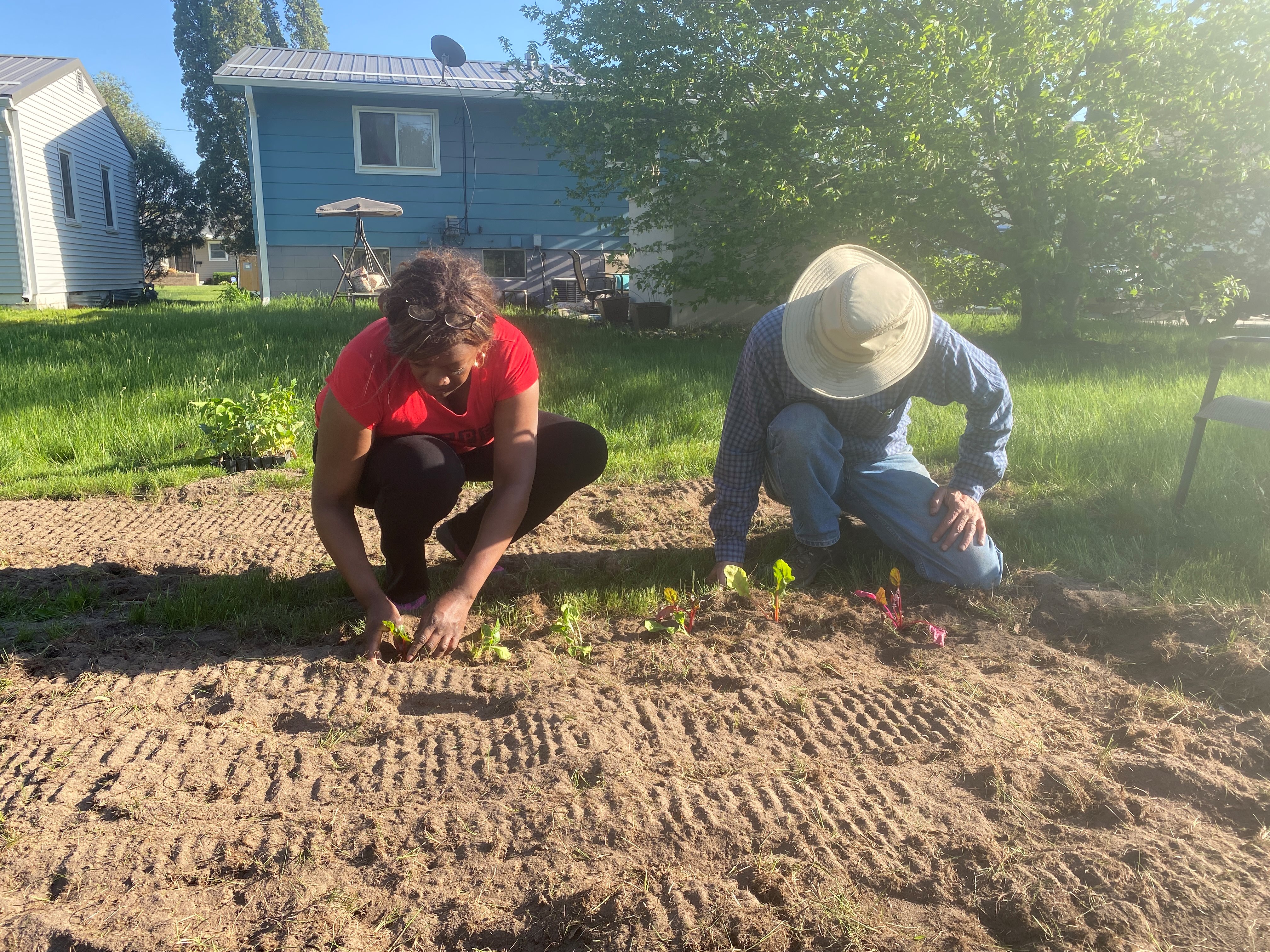 Kamyar and Sherri Planting a new garden