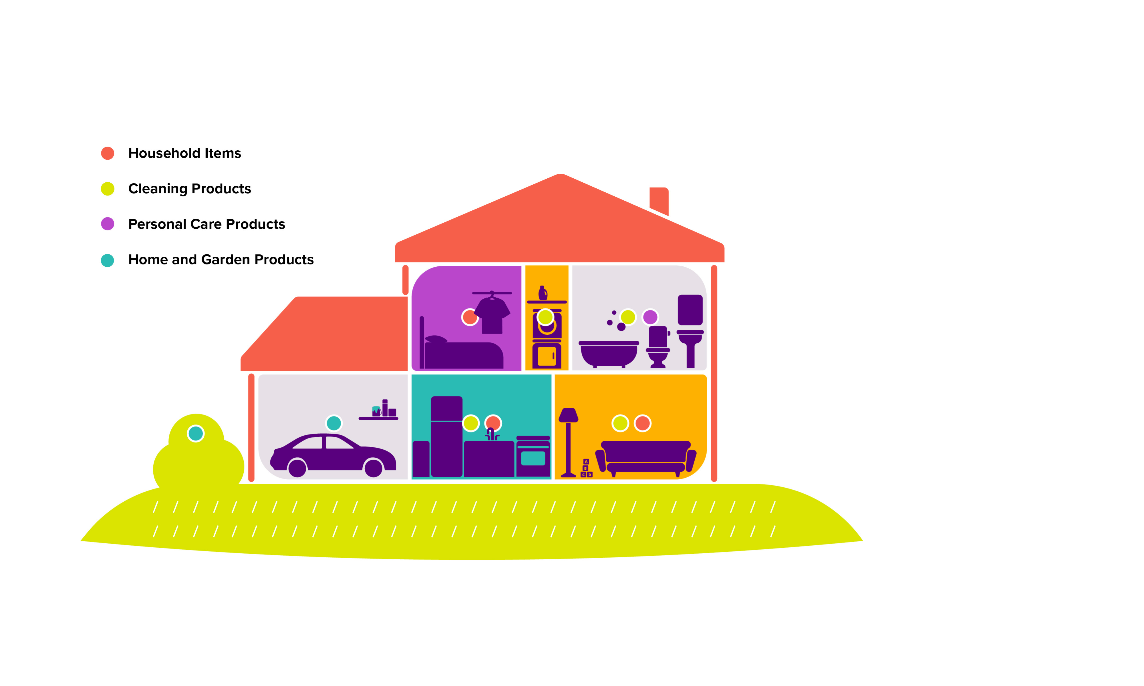 A stylized illustration of a home interior (bathroom, kitchen, living room,etc.) 